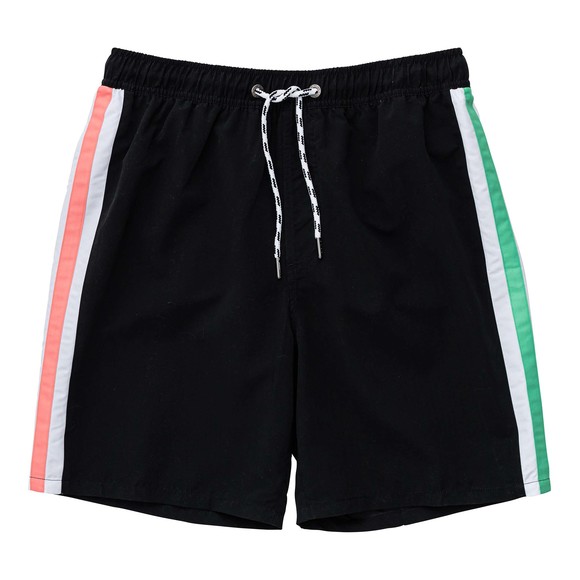 Mens Black Retro Stripe Volley - Picture 1 of 2